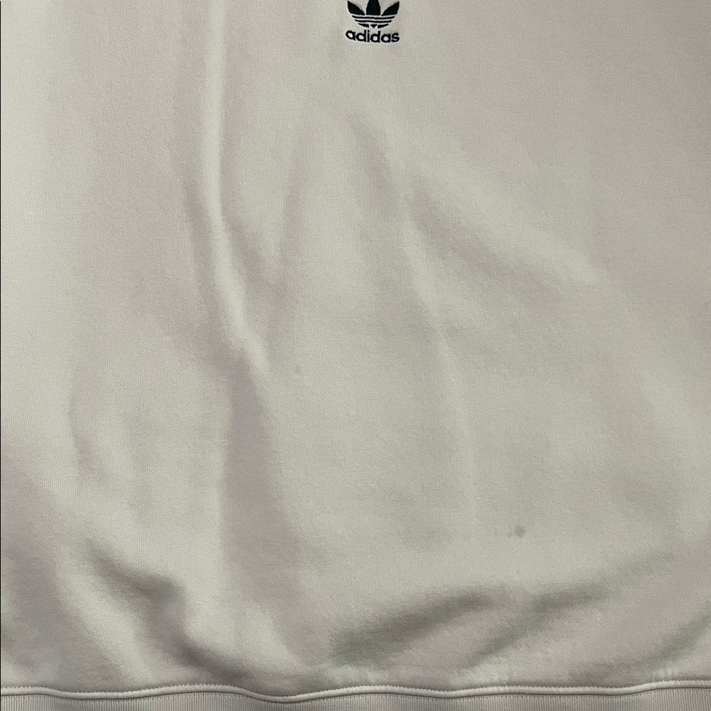 adidas Cream Lounge Sweatshirt and Shorts Set - Picture 2 of 6